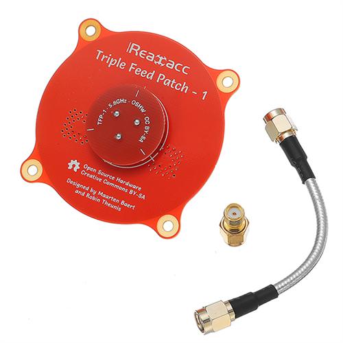 Realacc Triple Feed Patch-1 5.8G 9.4dBi (red) RHCP/LHCP FPV Pagoda Antenna SMA+RP-SMA [1195261-r]